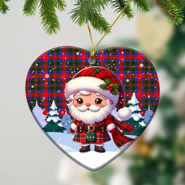 Carrick District Tartan Christmas Ceramic Ornament - Santa Claus In Kilt Style For Sale - Image 5