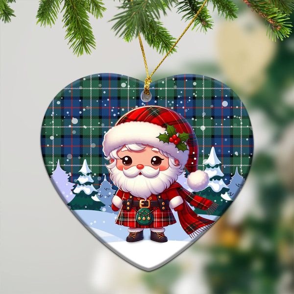 Davidson of Tulloch Tartan Christmas Ceramic Ornament - Santa Claus In Kilt Style Fashion - Image 5