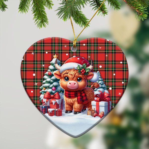 Monypenny Tartan Christmas Ceramic Ornament - Highland Cow Winter Style Sale - Image 5