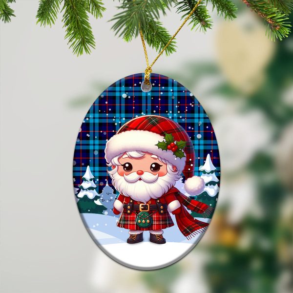 MacCorquodale Tartan Christmas Ceramic Ornament - Santa Claus In Kilt Style Discount - Image 3