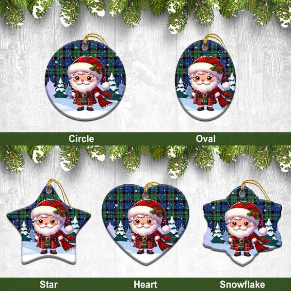 Fletcher Ancient Tartan Christmas Ceramic Ornament - Santa Claus In Kilt Style Fashion