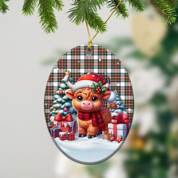 Stewart Dress Modern Tartan Christmas Ceramic Ornament - Highland Cow Winter Style Discount - Image 3