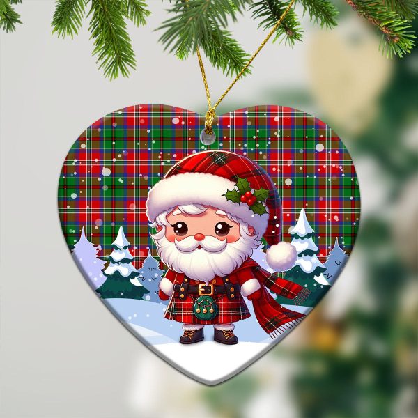 McCullough Tartan Christmas Ceramic Ornament - Santa Claus In Kilt Style Fashion - Image 5