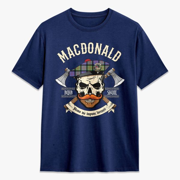 MacDonald Ancient Tartan Crest 2D T-shirt - Alba Skull Style Supply - Image 3