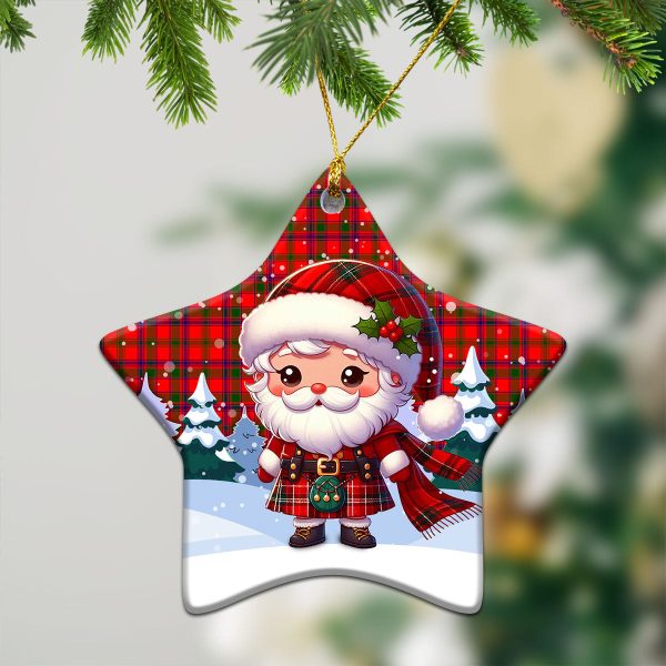 Bain Tartan Christmas Ceramic Ornament - Santa Claus In Kilt Style Cheap - Image 4