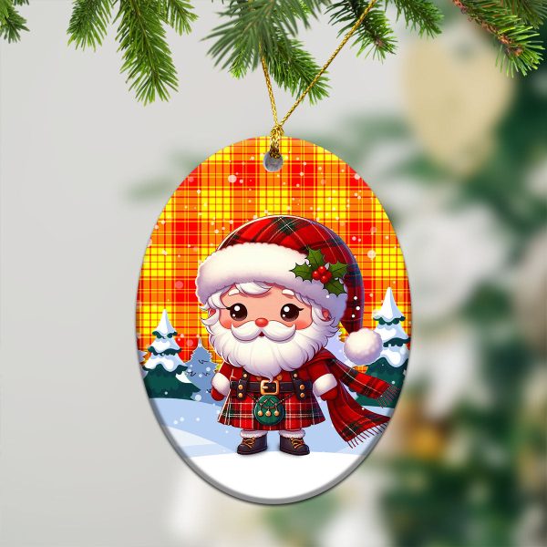 MacMillan Clan Tartan Christmas Ceramic Ornament - Santa Claus In Kilt Style Sale - Image 3