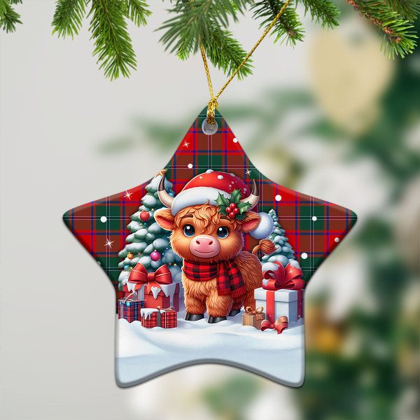 McPhail Clan Tartan Christmas Ceramic Ornament - Highland Cow Winter Style Supply - Image 4