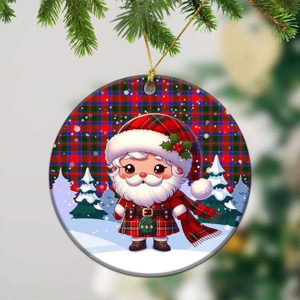 Carrick District Tartan Christmas Ceramic Ornament - Santa Claus In Kilt Style For Sale - Image 2