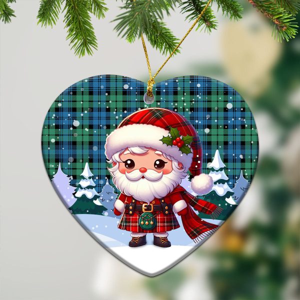 Campbell Ancient 01 Tartan Christmas Ceramic Ornament - Santa Claus In Kilt Style Fashion - Image 5