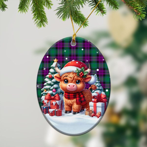 McArthur - Milton Tartan Christmas Ceramic Ornament - Highland Cow Winter Style For Discount - Image 3