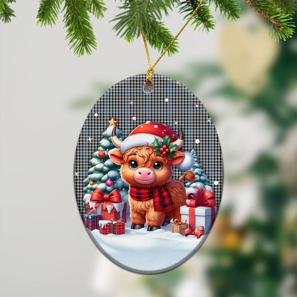 Gladstone Tartan Christmas Ceramic Ornament - Highland Cow Winter Style Supply - Image 3