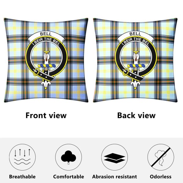 Bell of the Borders Tartan Crest Pillow Cover For Sale - Image 4