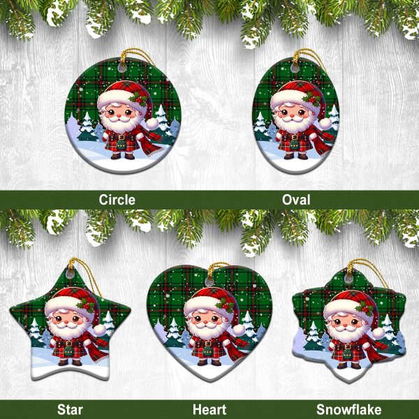 Beveridge Tartan Christmas Ceramic Ornament - Santa Claus In Kilt Style For Cheap