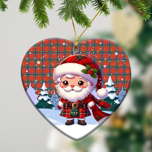 Sinclair Ancient Tartan Christmas Ceramic Ornament - Santa Claus In Kilt Style Online Sale - Image 5