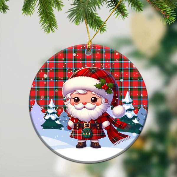 Sinclair Modern Tartan Christmas Ceramic Ornament - Santa Claus In Kilt Style Online Hot Sale - Image 2