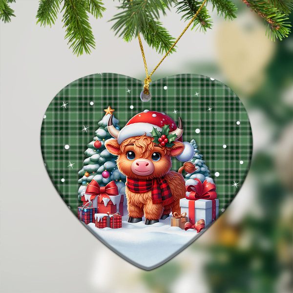 MacDonald Lord of the Isles Hunting Tartan Christmas Ceramic Ornament - Highland Cow Winter Style For Sale - Image 5