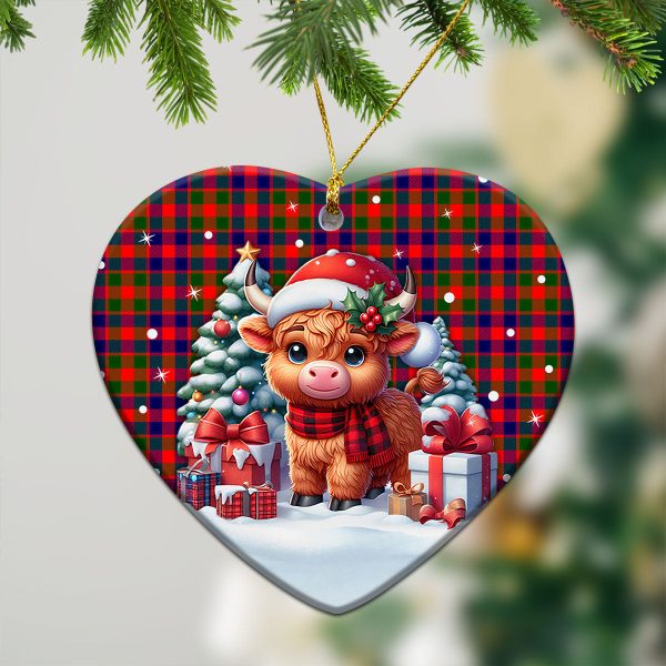 Gow (of Skeoch) Tartan Christmas Ceramic Ornament - Highland Cow Winter Style Discount - Image 5