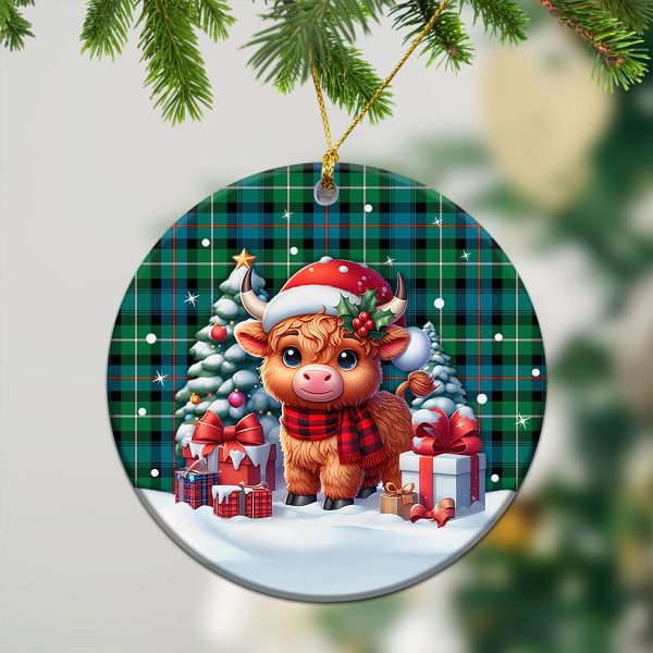 McKenzie Ancient Tartan Christmas Ceramic Ornament - Highland Cow Winter Style Hot on Sale - Image 2