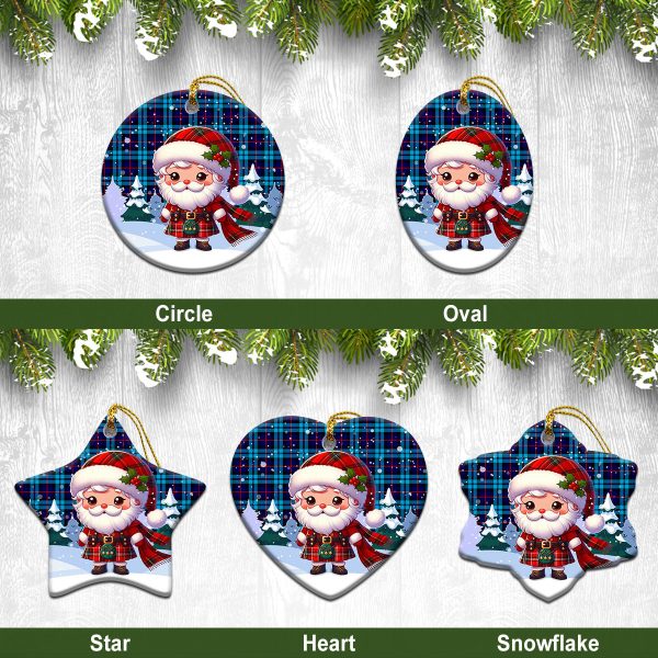 MacCorquodale Tartan Christmas Ceramic Ornament - Santa Claus In Kilt Style Discount
