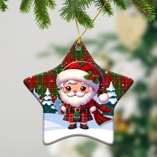 Burnett Tartan Christmas Ceramic Ornament - Santa Claus In Kilt Style Discount - Image 4