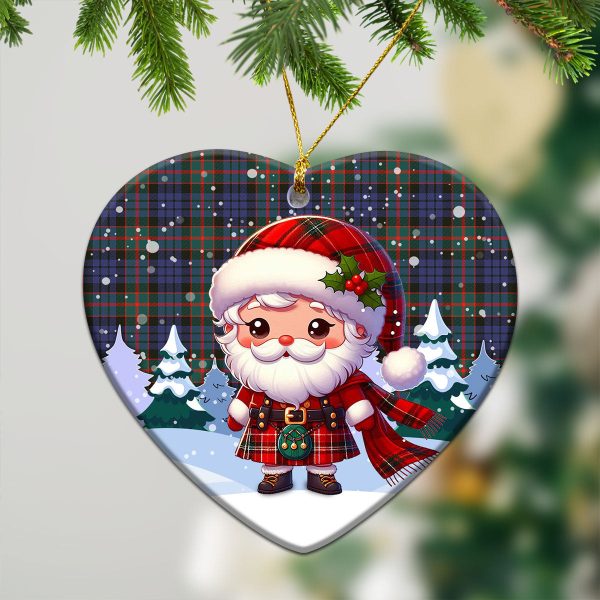 Fletcher of Dunans Tartan Christmas Ceramic Ornament - Santa Claus In Kilt Style Fashion - Image 5