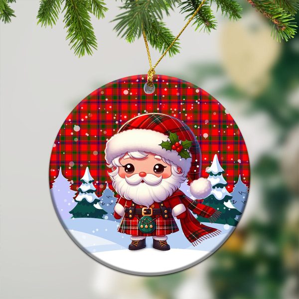 Bain Tartan Christmas Ceramic Ornament - Santa Claus In Kilt Style Cheap - Image 2