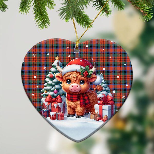 McDuff Ancient Tartan Christmas Ceramic Ornament - Highland Cow Winter Style Hot on Sale - Image 5