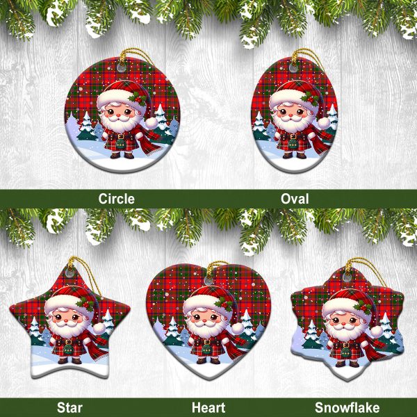 Stewart of Appin Modern Tartan Christmas Ceramic Ornament - Santa Claus In Kilt Style Discount