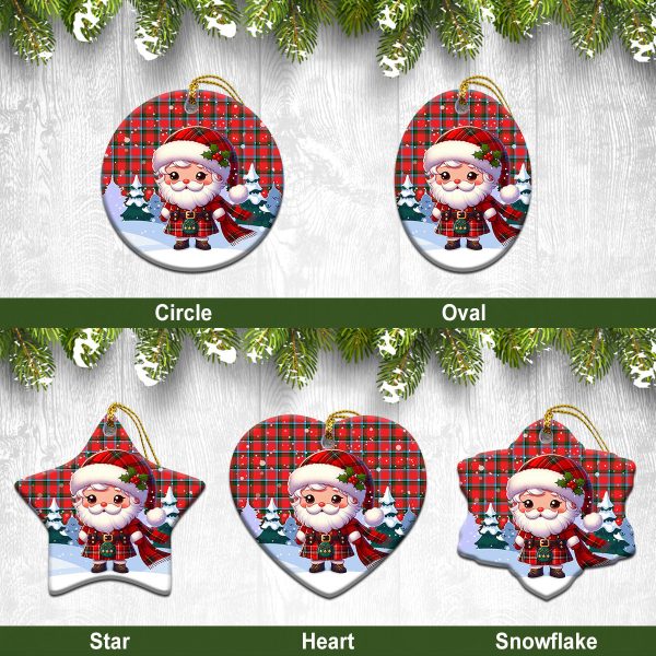 Sinclair Modern Tartan Christmas Ceramic Ornament - Santa Claus In Kilt Style Online Hot Sale
