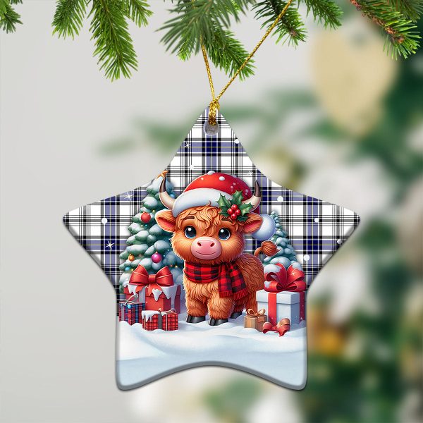 Hannay Modern Tartan Christmas Ceramic Ornament - Highland Cow Winter Style For Sale - Image 4