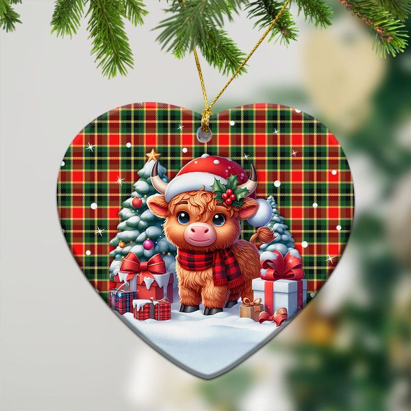 McLachlan Hunting Modern Tartan Christmas Ceramic Ornament - Highland Cow Winter Style For Cheap - Image 5