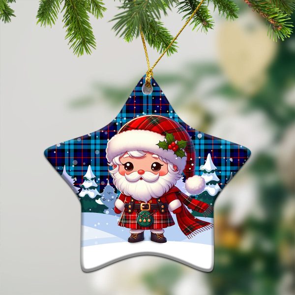 MacCorquodale Tartan Christmas Ceramic Ornament - Santa Claus In Kilt Style Discount - Image 4