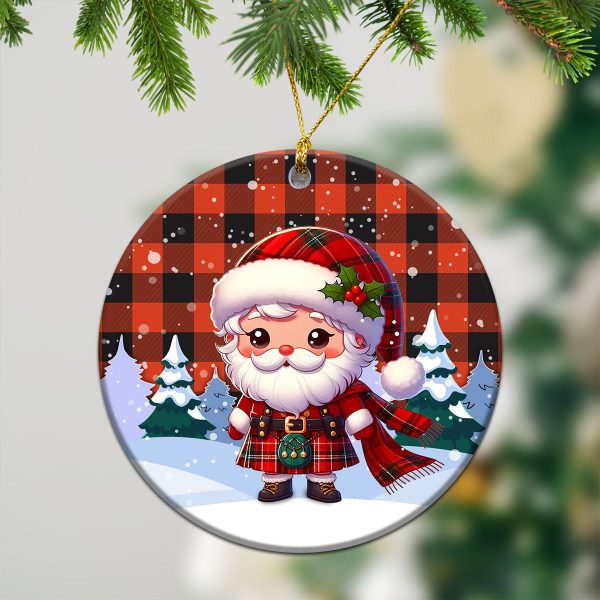 McGregor Rob Roy Ancient Tartan Christmas Ceramic Ornament - Santa Claus In Kilt Style Online Sale - Image 2