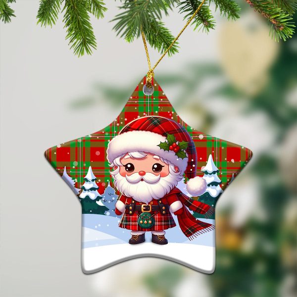 Grierson Tartan Christmas Ceramic Ornament - Santa Claus In Kilt Style Sale - Image 4