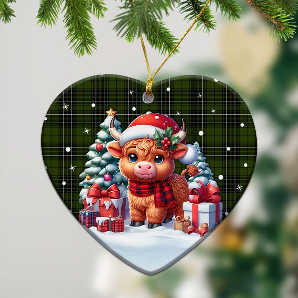 McLean Hunting Tartan Christmas Ceramic Ornament - Highland Cow Winter Style Online Hot Sale - Image 5
