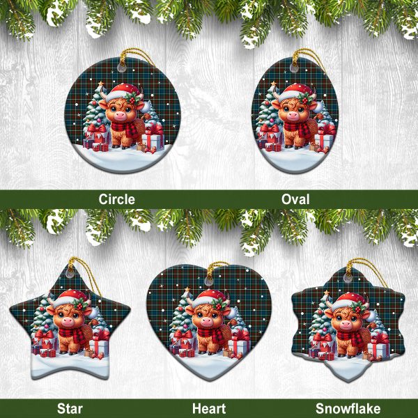 McConnell Tartan Christmas Ceramic Ornament - Highland Cow Winter Style Supply