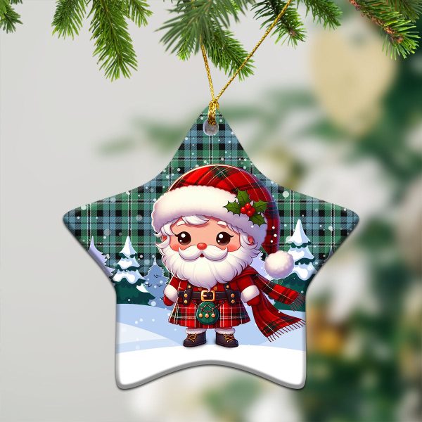 Melville Tartan Christmas Ceramic Ornament - Santa Claus In Kilt Style Online now - Image 4