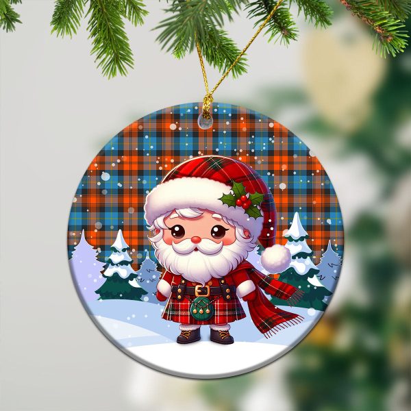 McLachlan Ancient Tartan Christmas Ceramic Ornament - Santa Claus In Kilt Style Supply - Image 2