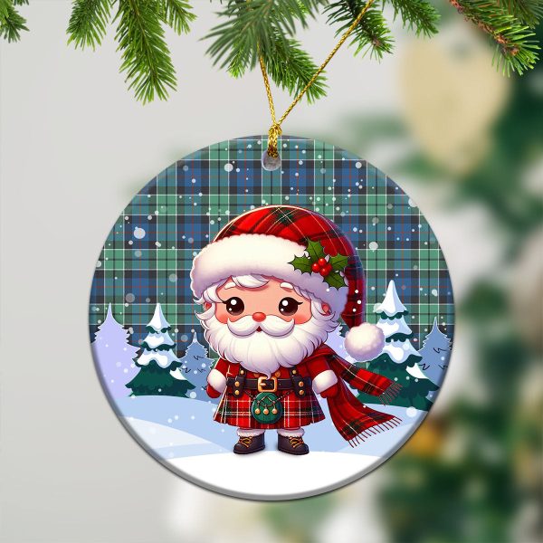 Leslie Hunting Ancient Tartan Christmas Ceramic Ornament - Santa Claus In Kilt Style Online now - Image 2