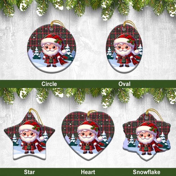 Cumming Hunting Modern Tartan Christmas Ceramic Ornament - Santa Claus In Kilt Style Online Hot Sale