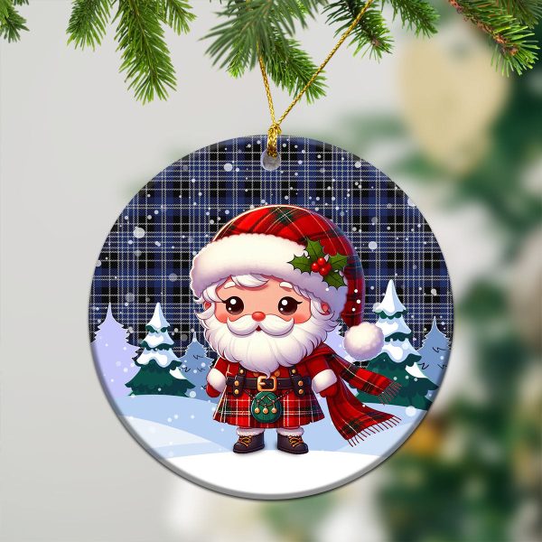 Clark Modern Tartan Christmas Ceramic Ornament - Santa Claus In Kilt Style on Sale - Image 2