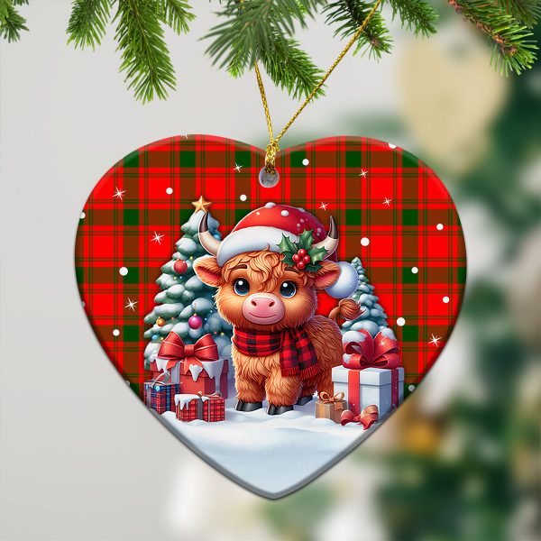 MacQuarrie Tartan Christmas Ceramic Ornament - Highland Cow Winter Style For Sale - Image 5