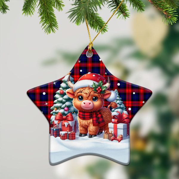 McCracken Tartan Christmas Ceramic Ornament - Highland Cow Winter Style For Cheap - Image 4