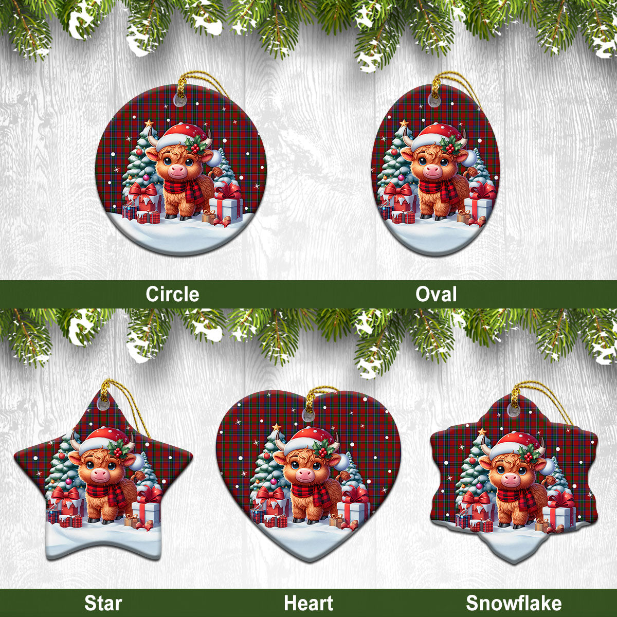 Lyall Tartan Christmas Ceramic Ornament – Highland Cow Winter Style Online Hot Sale