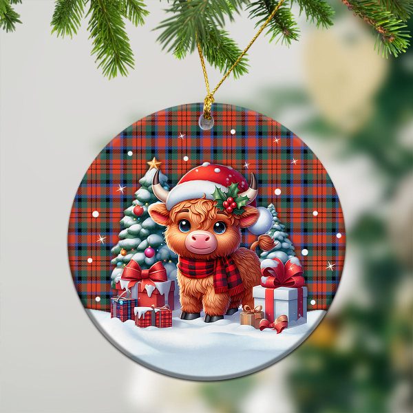 McDuff Ancient Tartan Christmas Ceramic Ornament - Highland Cow Winter Style Hot on Sale - Image 2