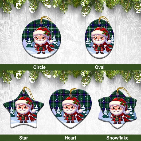 MacDonald of the Isles Hunting Modern Tartan Christmas Ceramic Ornament - Santa Claus In Kilt Style Fashion