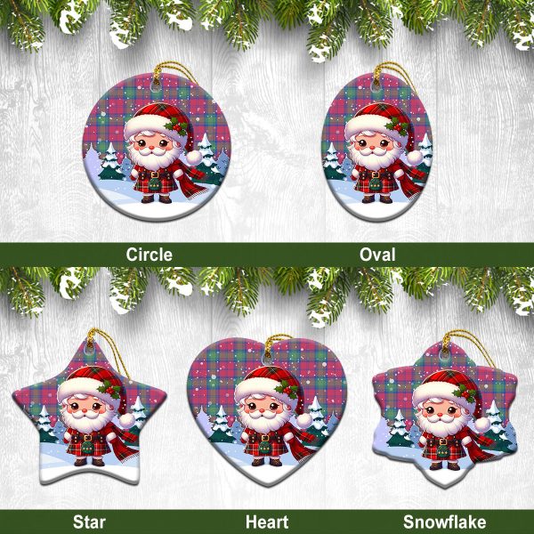 Lindsay Ancient Tartan Christmas Ceramic Ornament - Santa Claus In Kilt Style Hot on Sale