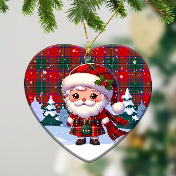 MacPhail Clan Tartan Christmas Ceramic Ornament - Santa Claus In Kilt Style Online now - Image 5