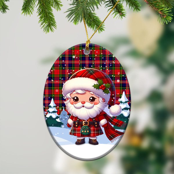 McPherson Modern Tartan Christmas Ceramic Ornament - Santa Claus In Kilt Style Online - Image 3