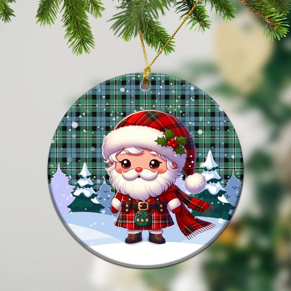 Melville Tartan Christmas Ceramic Ornament - Santa Claus In Kilt Style Online now - Image 2
